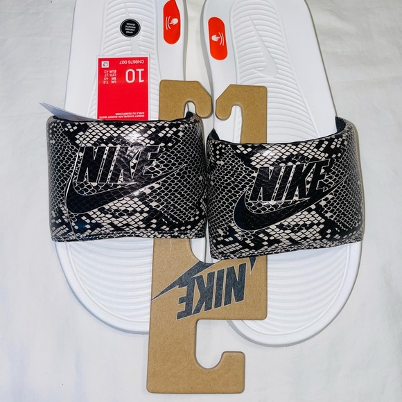 NWT- Nike Women Victori One Slide Print Sz 10 Desert Sand/Black/White - Picture 4 of 8